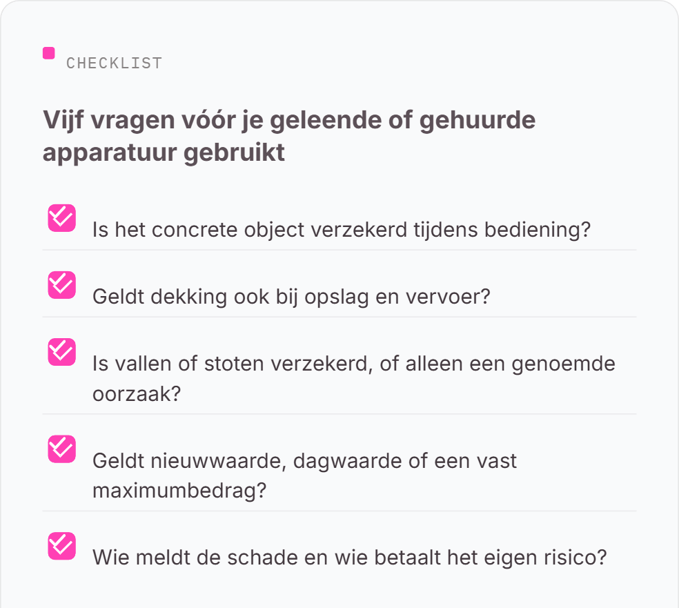 Apparatuur Checklist Fresh 20260930